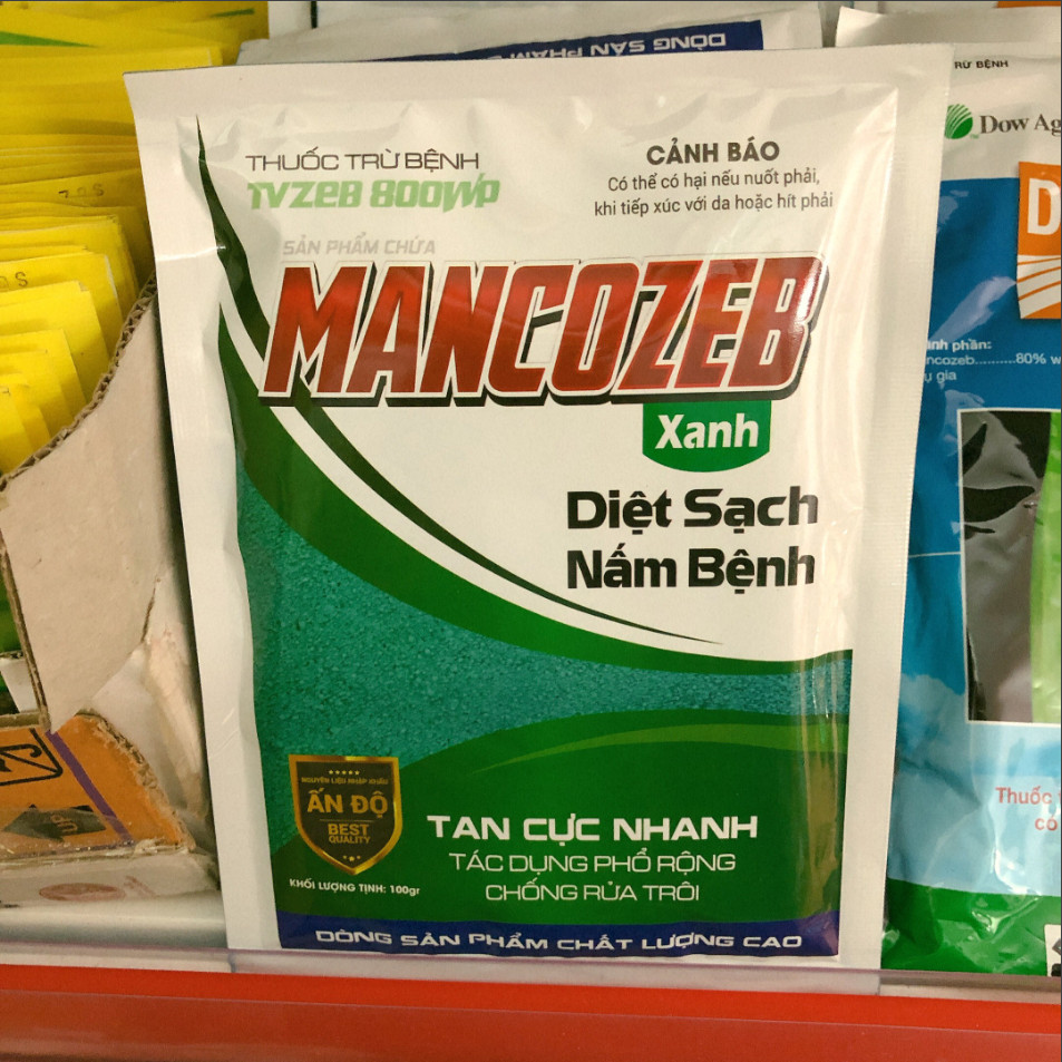 Trừ nấm bệnh MANCOZEB Xanh - gói 100 gram