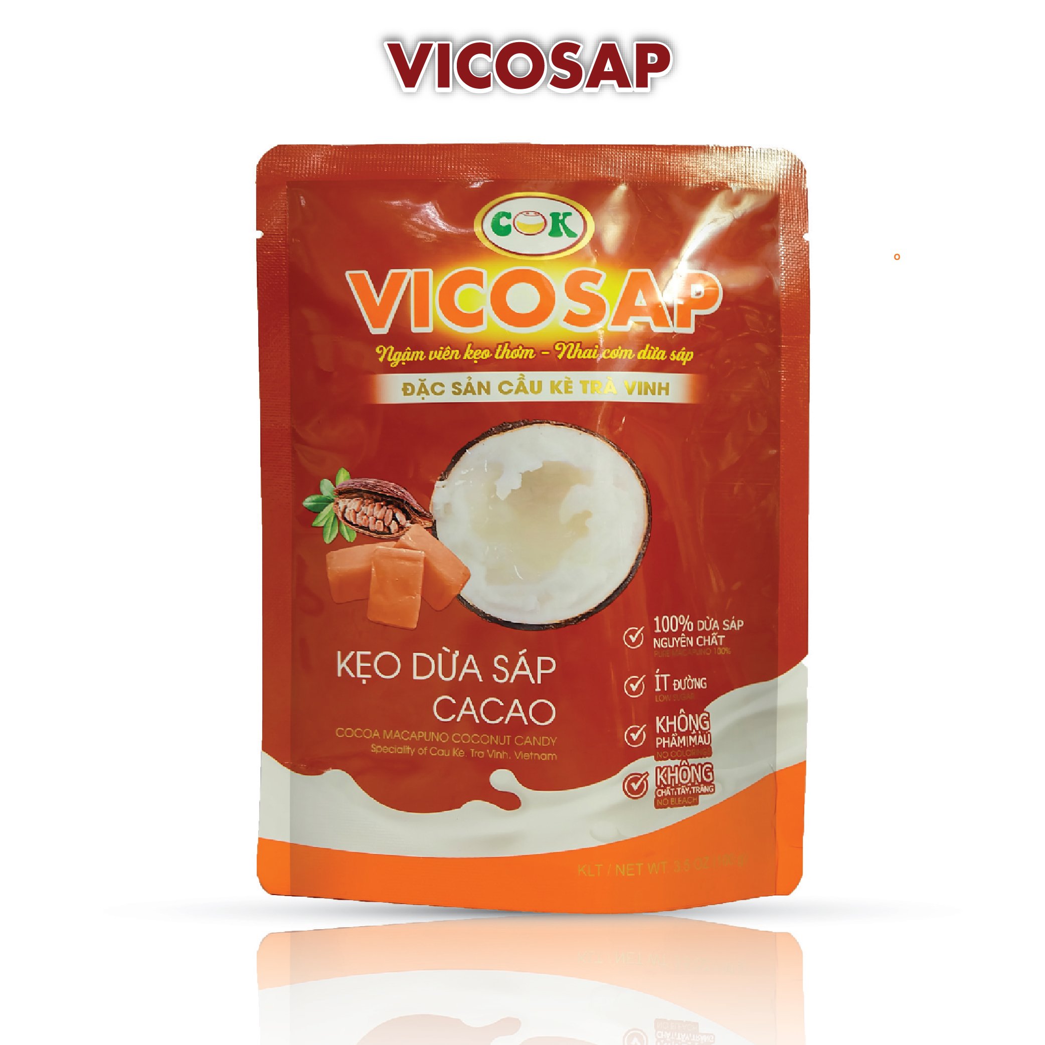 [ THÙNG] Kẹo Dừa Sáp Vicosap Vị Cacao