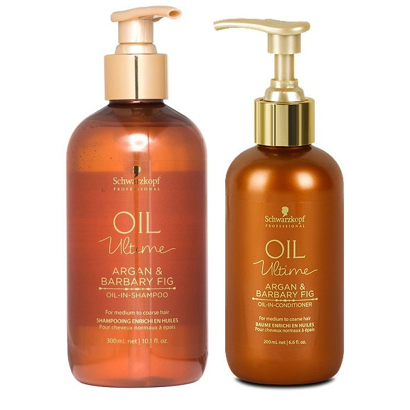 Bộ dầu gội xả Schwarzkopf OIL Ultime Argan &amp; Barbary Fig Oil chăm sóc tóc to sợi thô cứng 300ml