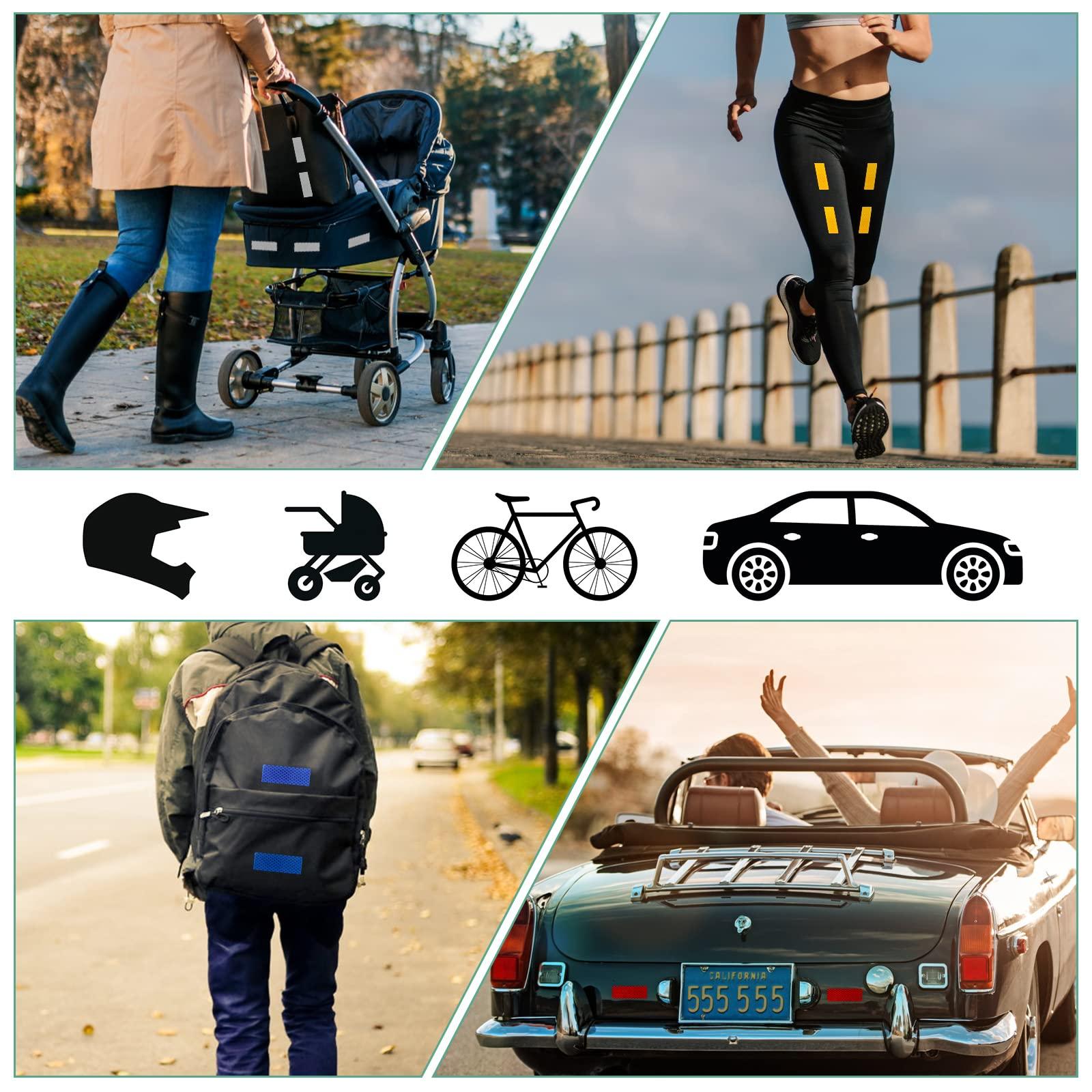 Phản xạ nhãn dán 30 mảnh 8 * 3cm Sticker Sticker Phản xạ Sticker Phim tự kết phản viên cho mũ bảo hiểm xe đạp xe đạp