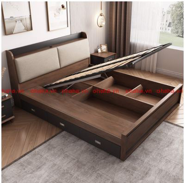 GIƯỜNG NGỦ CAO CẤP OHAHA- WALNUT COLOR