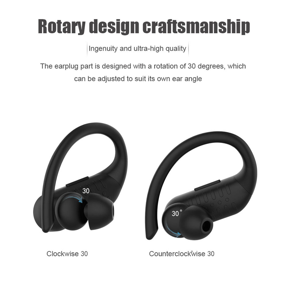Tai Nghe Twins B1 Bluetooth 5.0 TWS Không Dây Với Mic Kép Móc Tai Kèm Hộp Sạc