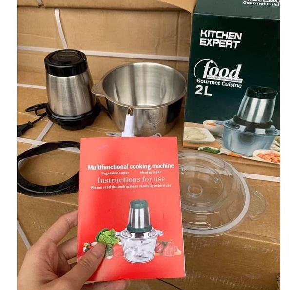 Máy xay thịt Máy xay thịt gia đình đa năng cối inox 250W - Máy say thịt, tôm, cua, cá, tỏi ớt, rau củ quả
