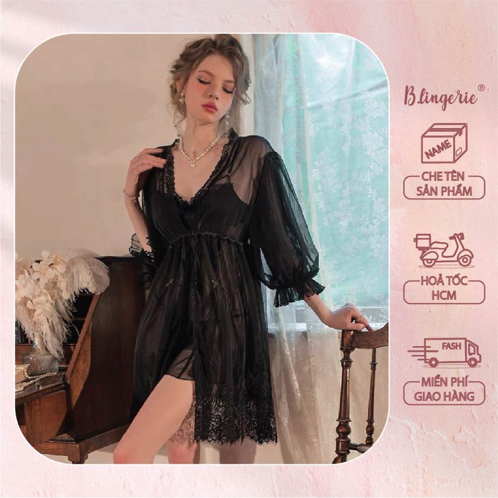 Áo Choàng Ngủ Ren - B.Lingerie