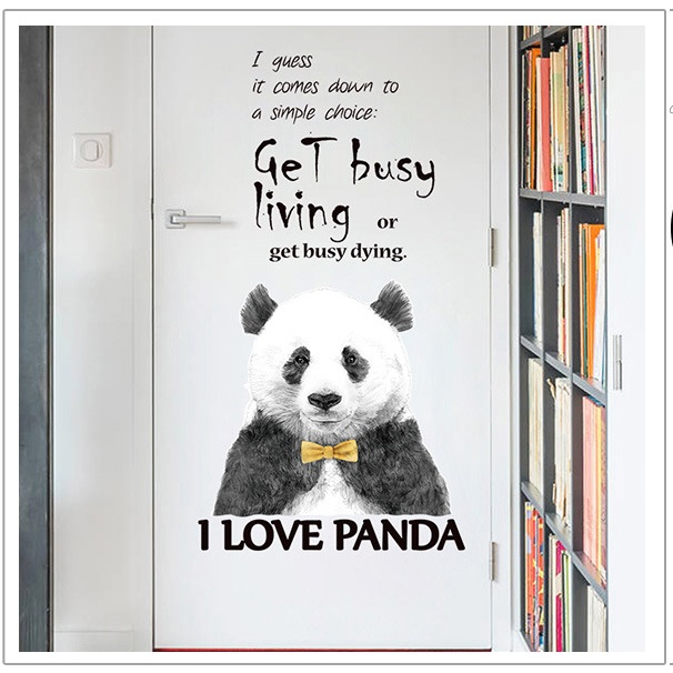 Decal dán tường I love Panda và thông điệp ý nghĩa AmyShop DKN101