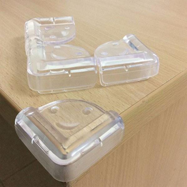 Set 4 Miếng Bọc Góc Bàn, Góc Tủ, Góc Giường, Đồ Sắc Nhọn Bằng Silicone Tránh Va Chạm Cho Trẻ Nhỏ