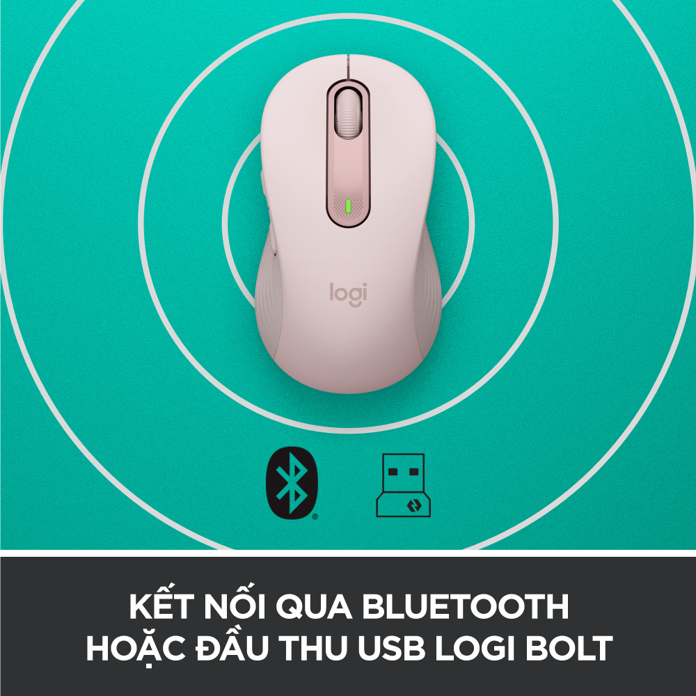 Chuột không dây bluetooth Logitech Signature M650 - Dành cho tay có kích cỡ từ nhỏ tới trung bình, Cuộn SmartWheel, giảm ồn, các nút bên có thể tùy chỉnh - Hàng chính hãng