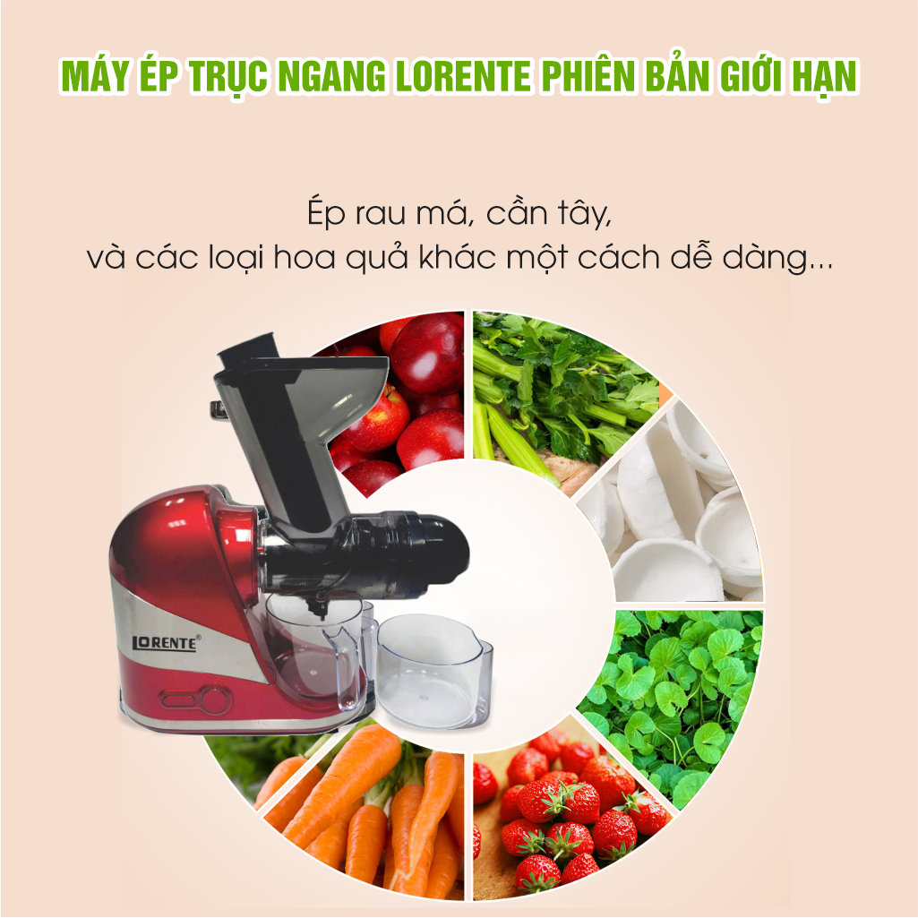 Máy ép chậm, ép rau má trục ngang 450W LT-2099 có chế độ tự động đảo chiều ép - Hàng chính hãng