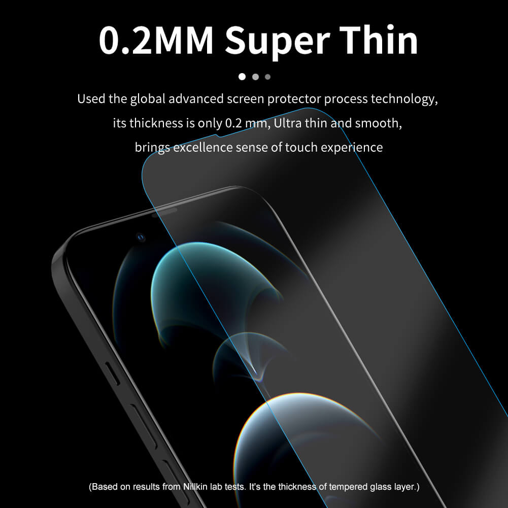 Miếng dán kính cường lực cho iPhone 14 Pro Max (6.7 inch) Nillkin Amazing H+ Pro (mỏng 0.2 mm, vát cạnh 2.5D, chống trầy, chống va đập) - hàng nhập khẩu