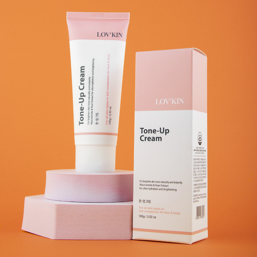 Kem Dưỡng Ẩm Làm Sáng Da LOV'KIN Tone Up Cream chiết xuất nhân sâm và bột ngọc trai giúp làm dịu da, dưỡng ẩm và làm trắng da - 100G