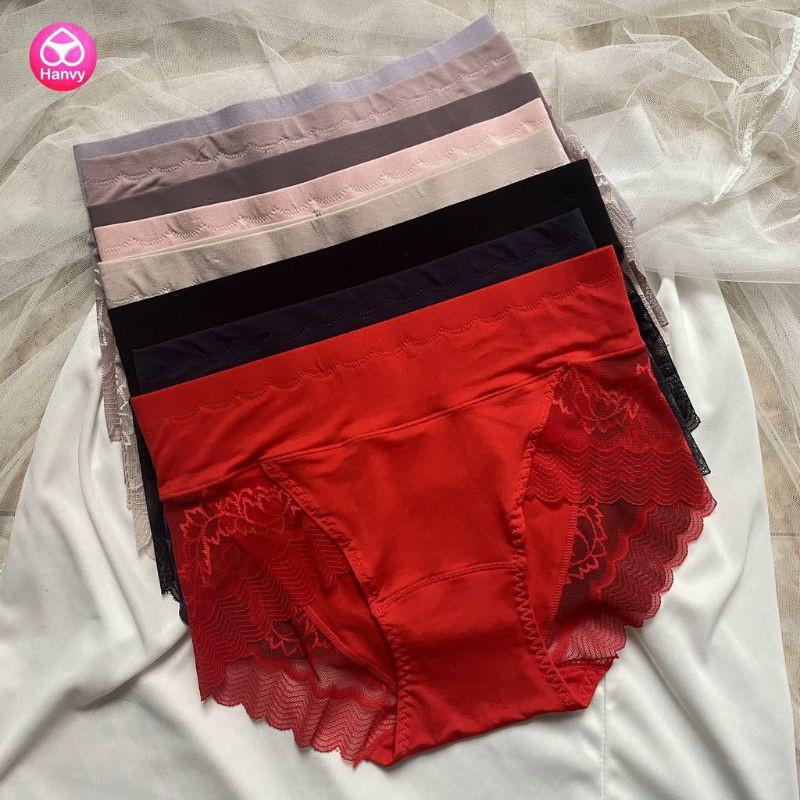 Quần lót cotton phối ren cạp cao ôm bụng cho các chị diện đầm váy che khuyết điểm cực tốt