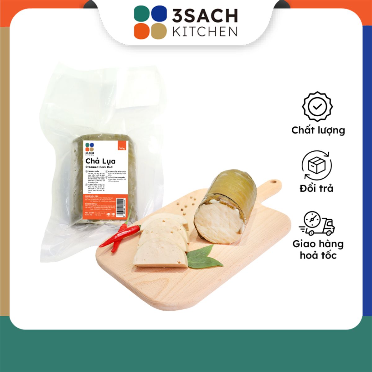 Chả Lụa 3Sach Kitchen - 300g/cây