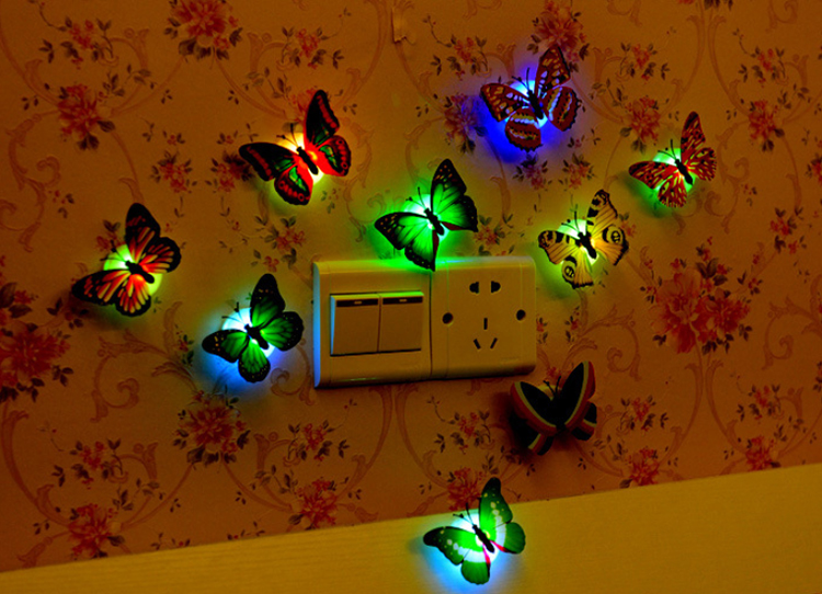 Combo 5 Đèn Led Dáng Tường Kiểu Dáng Bướm Phát Quang
