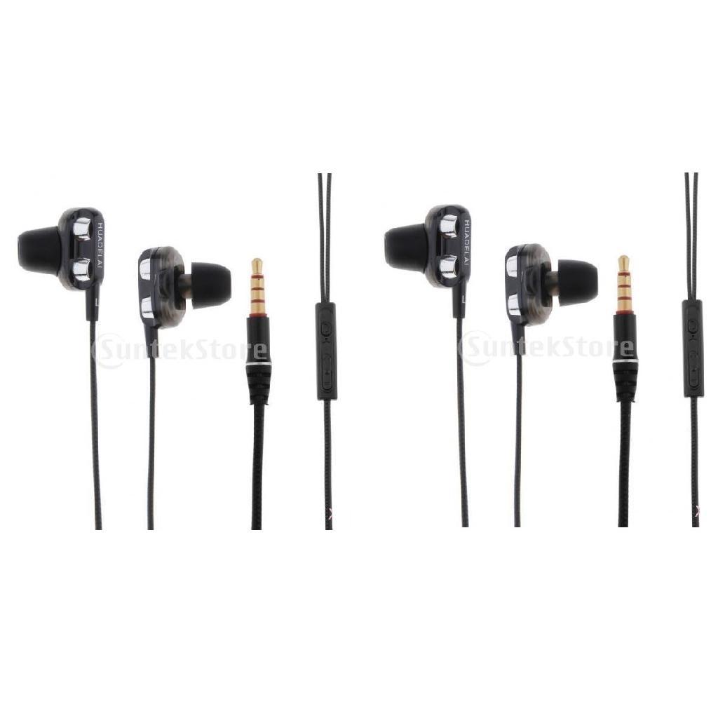 Earphone 1.2M Wired 3.5MM Earbuds HiFi Stereo Headset Black