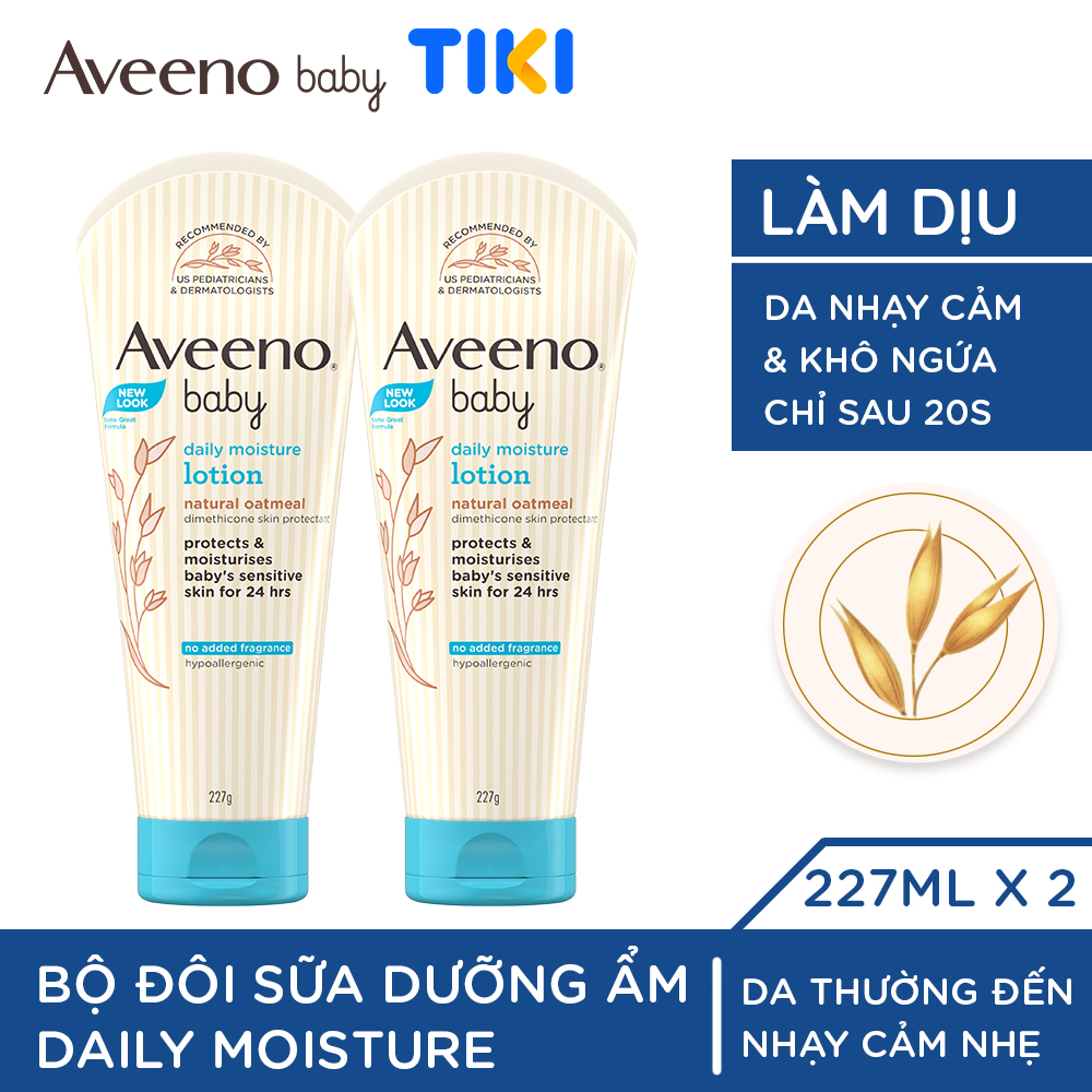 Bộ 2 Sữa dưỡng ẩm cho da khô và nhạy cảm Aveeno Daily Moisture 227g