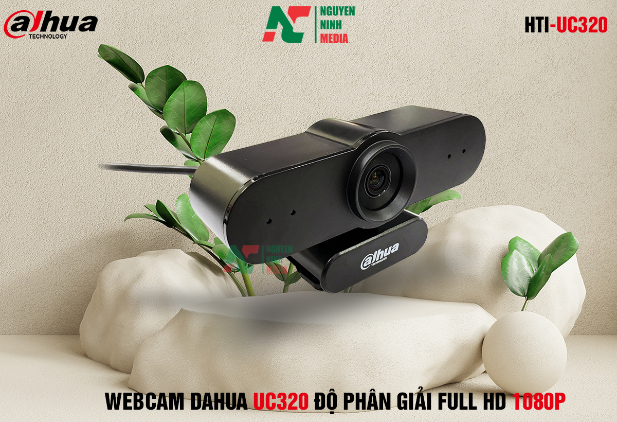 Webcam Dahua HTI-UC320 Full HD 1080P, Tích Hợp Mic - Hàng Chính Hãng