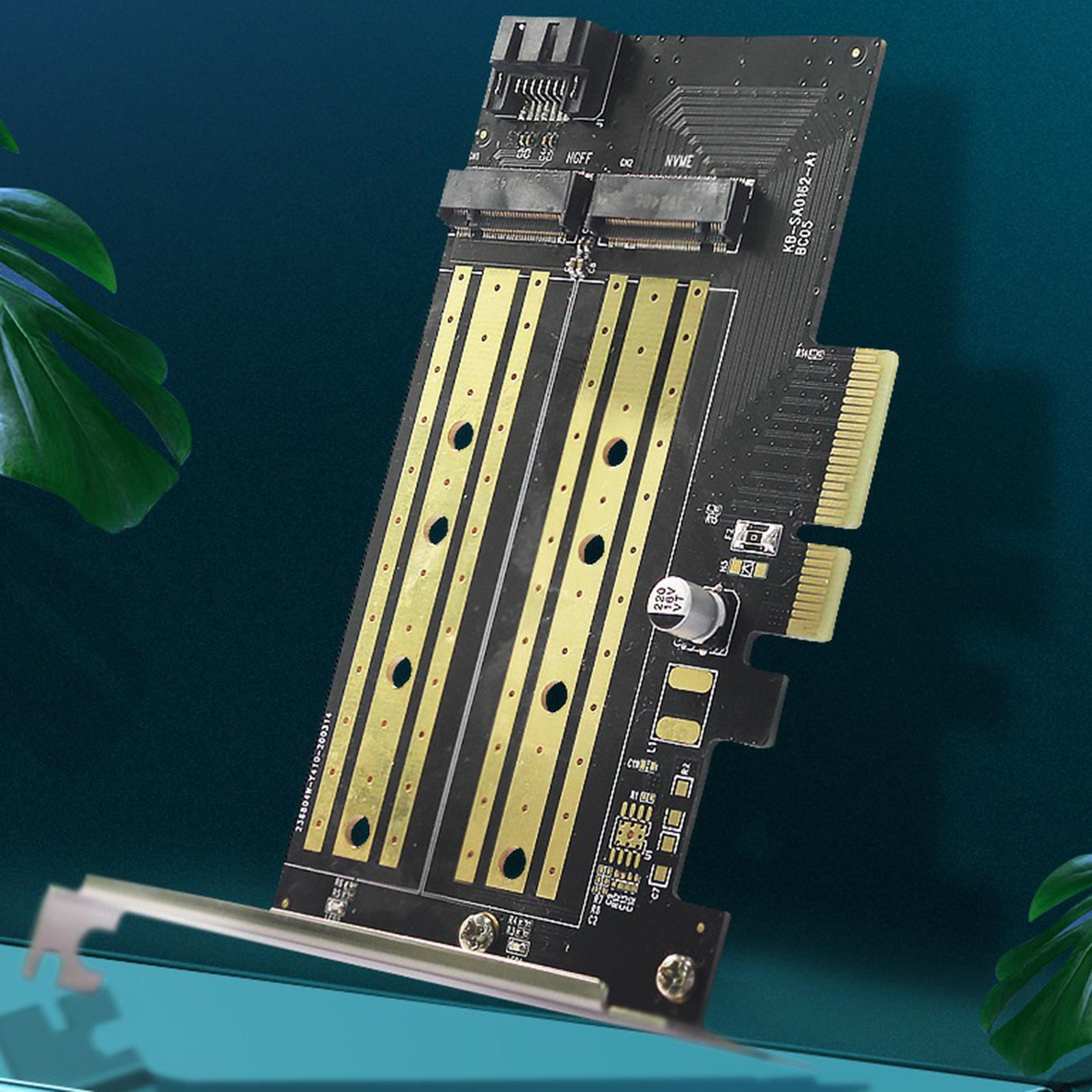 Durable PCIE to M2/M.2 Adapter 2280 2260 2242 for NVMe or SATA SSD Linux