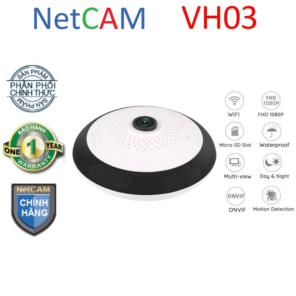 Camera quan sát toàn cảnh 360 độ Panorama NetCAM VH03, độ phân giải 2.0MP, kích thước 10x2cm - Hàng chính hãng