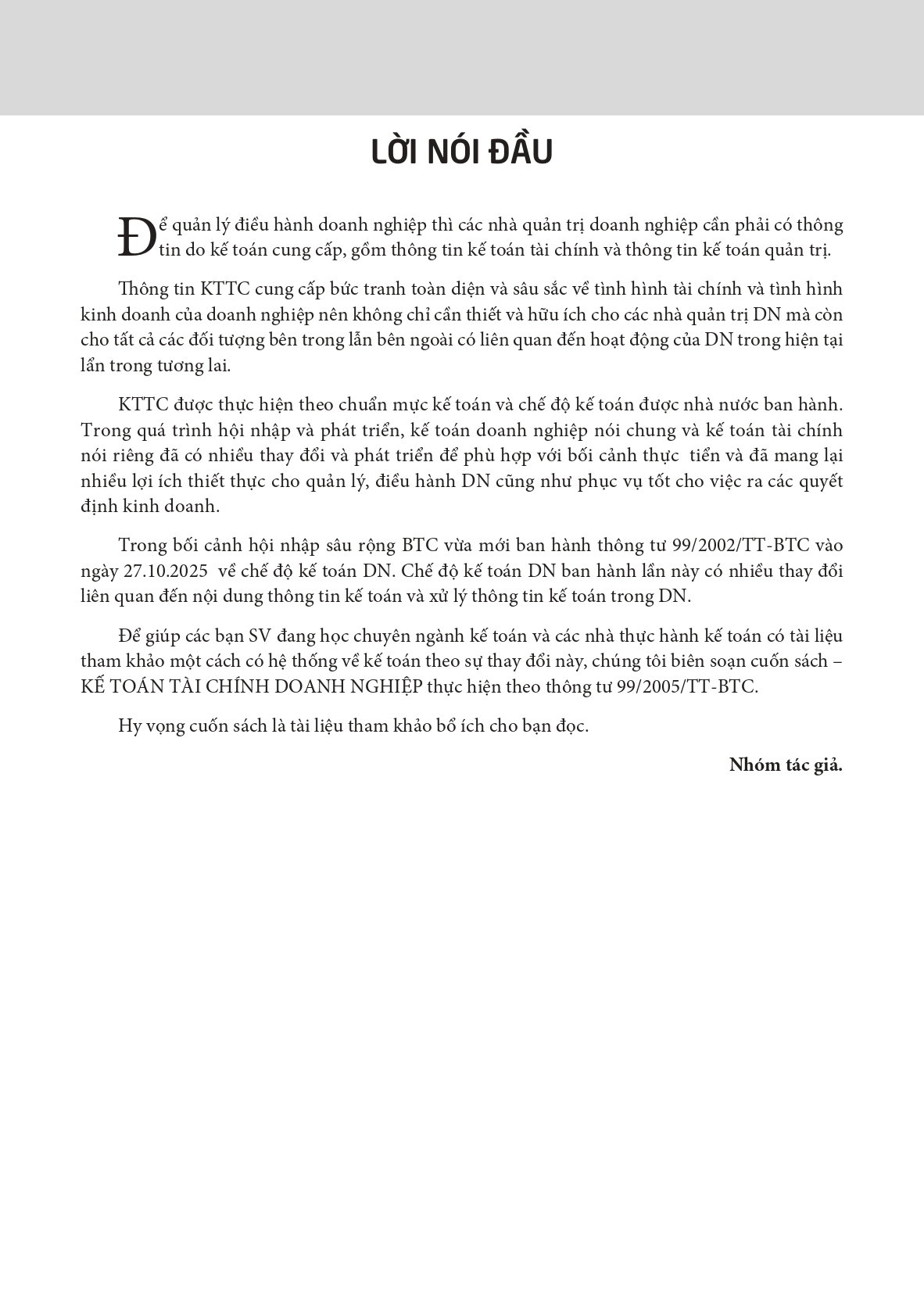 Kế Toán Tài Chính Doanh Nghiệp ( thực hiện theo thông tư số 99/2025/TT-BTC, ngày 27/10/2025 của bộ tài chính)