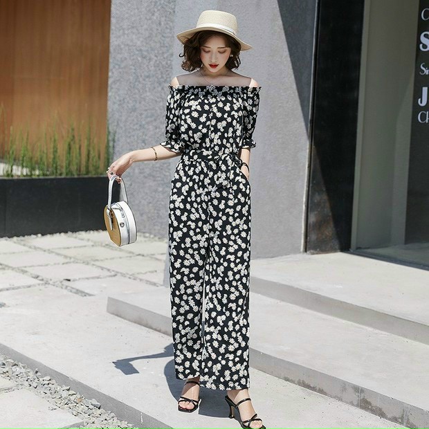 JUMPSUIT TRỄ VAI HỌA TIẾT HOA CÚC XINH XẮN - NTL229