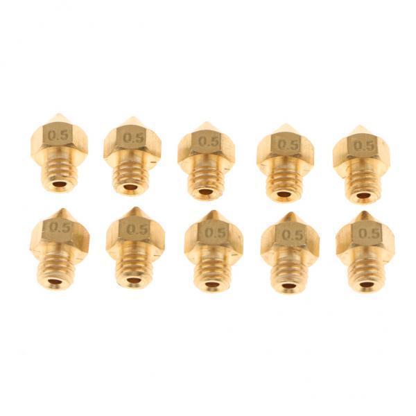 2X 10Piece 3D Printer Extruder Brass Nozzle Print Head for    0.5mm