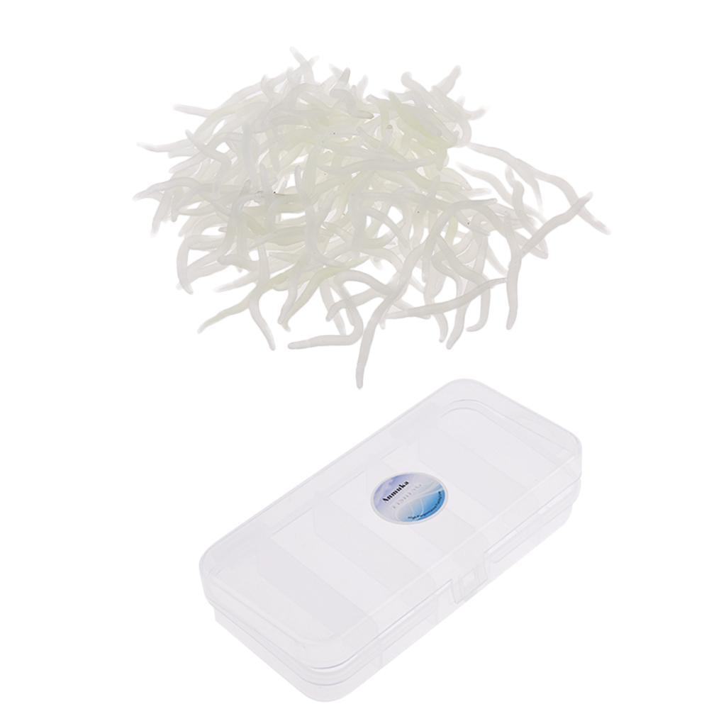 300pcs Earthworm Fishing Lure Soft Bait Worm Lures Hooks Baits with Box