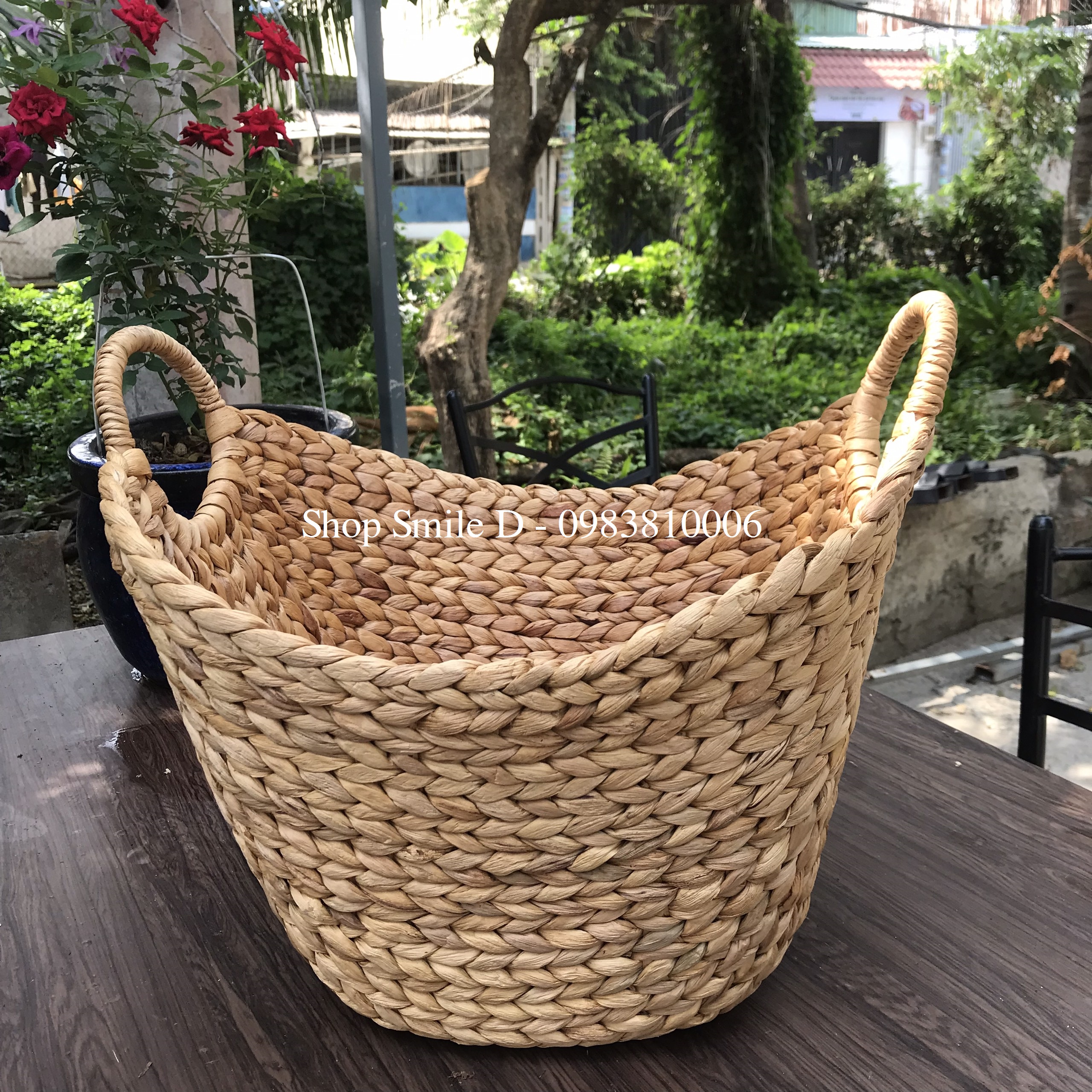 Giỏ cói đựng quần áo, khăn, thú bông size lớn tiện dụng Smile Decor - Hyacinth basket