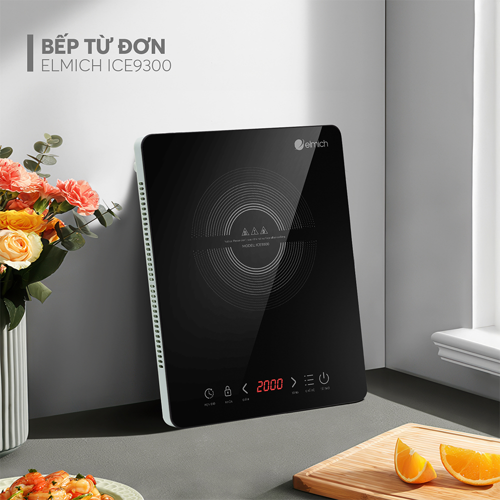 Bếp Điện Từ Elmich ICE9300 2000W, Hàng Chính Hãng, Cảm Ứng, Tự Ngắt Khi Quá Nhiệt, 9 Mức Độ -JoyMall