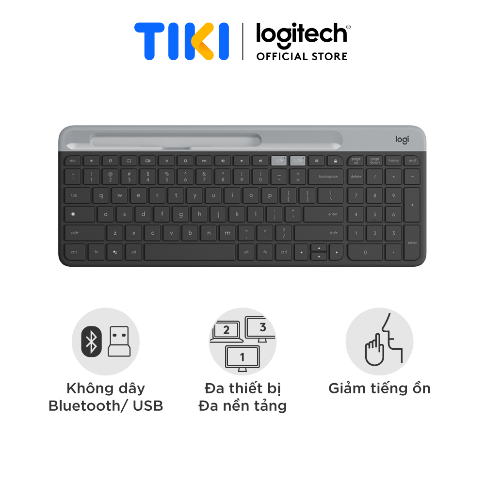 Bàn Phím Không Dây Bluetooth Logitech K580 - Hàng Chính Hãng - Đen