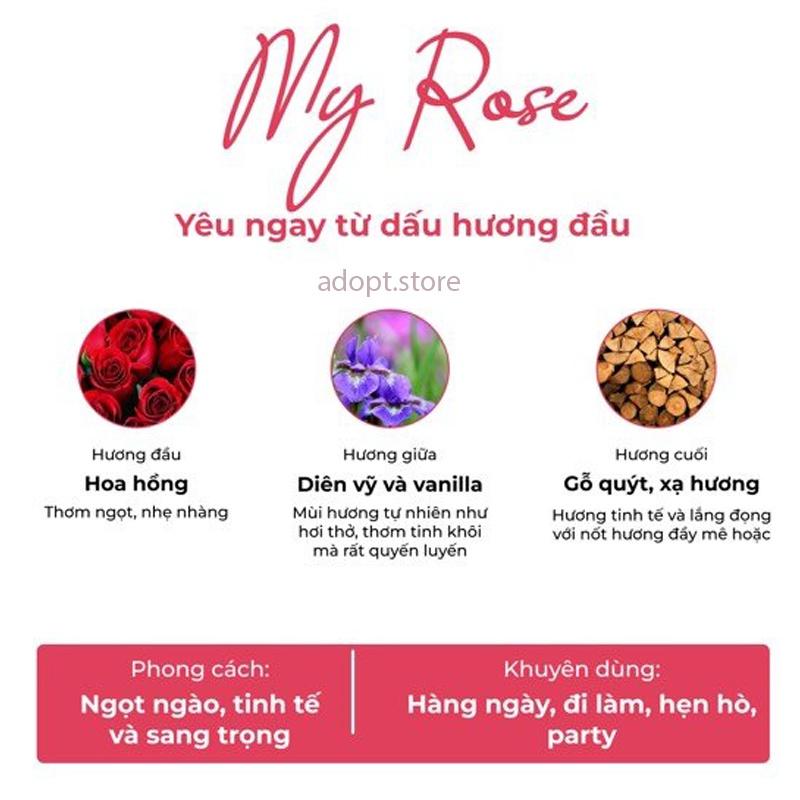 Nước Hoa Nữ 30ml ADOPT' MY ROSE Ngọt Ngào, Tinh Tế, Sang Trọng, Thơm Lâu