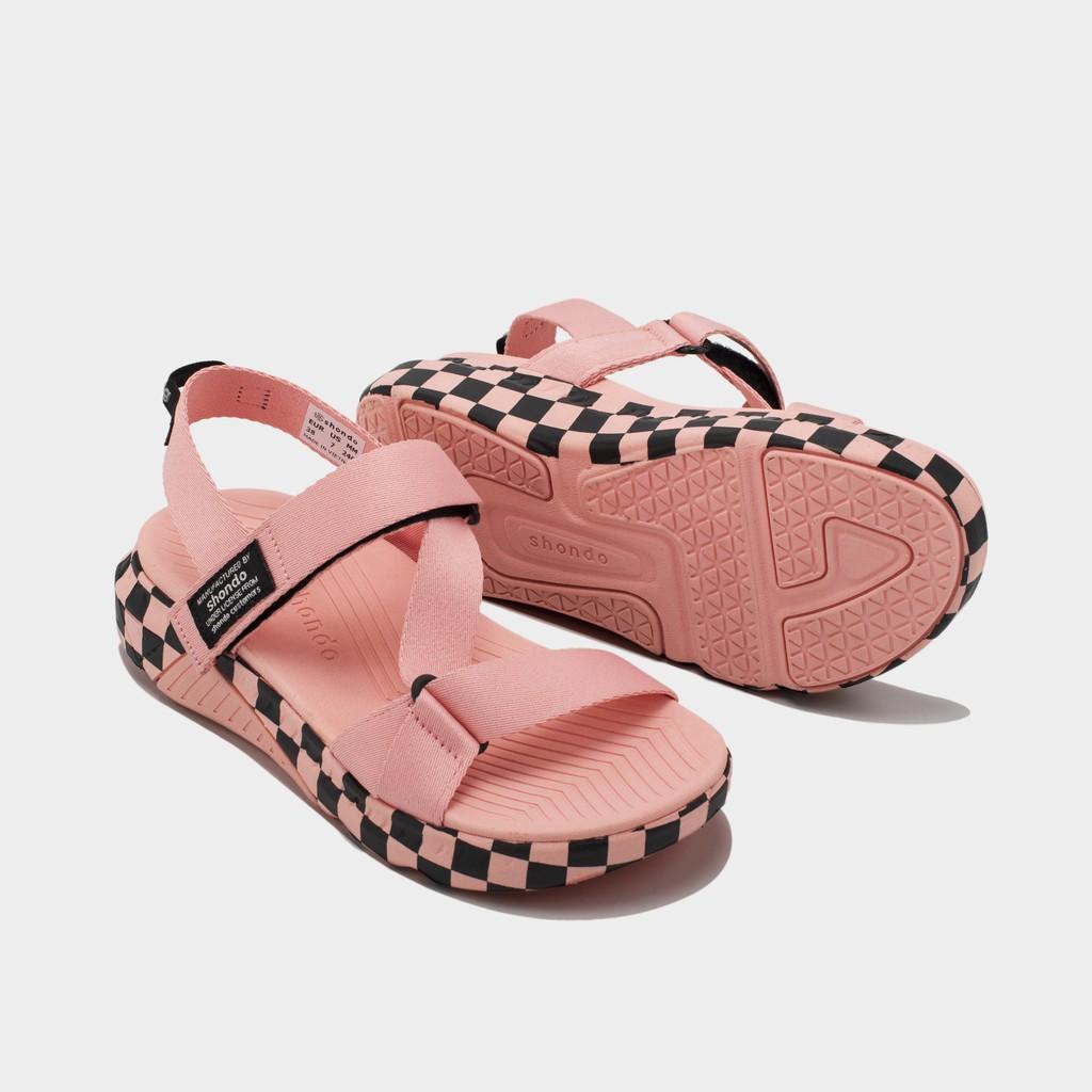 Giày sandals Shondo F7 Racing caro hồng F7C7070