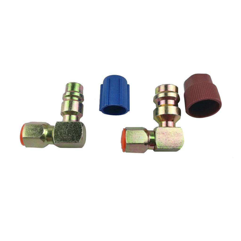 A/C Cao & Bên Thấp Khớp Nối R12 Để R134a Adapter 90 Độ Đầu Nối Nhanh