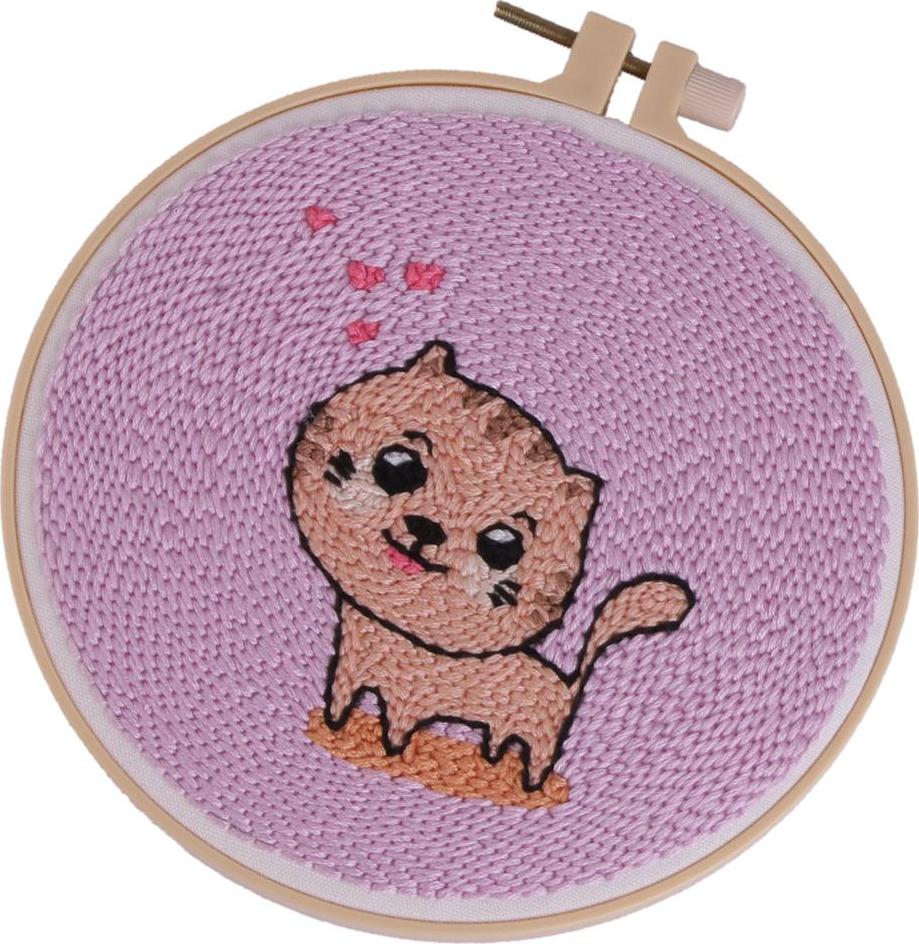 Bộ Dụng Cụ Thêu DIY Kiểu Hoạt Hình Động Vật Cho Người Mới Bắt Đầu