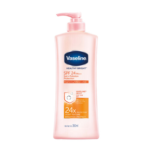 Combo 2 Sữa dưỡng thể chống nắng và dưỡng sáng SPF24 PA++VASELINE Healthy Bright Sun + Pollution Protection 350ML/chai