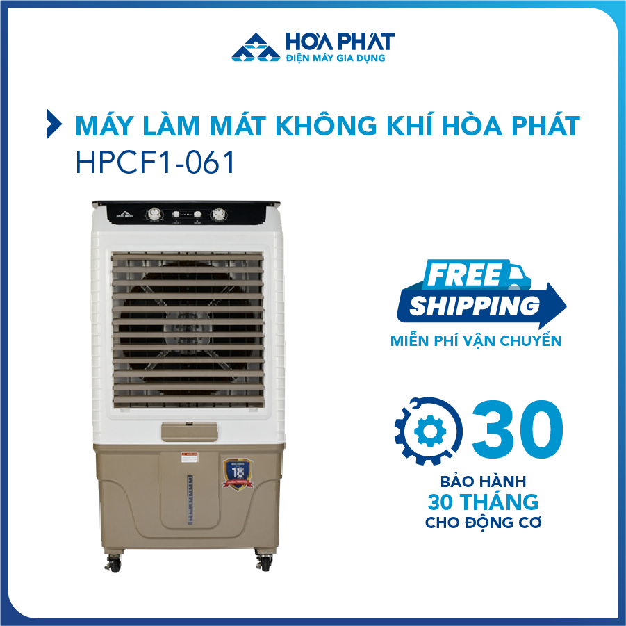 Máy làm mát không khí Hòa Phát HPCF1-061 Tiết kiệm điện năng - Phạm vi lên tới 50m2 - Bảo hành 24 tháng cho động cơ - Hàng chính hãng