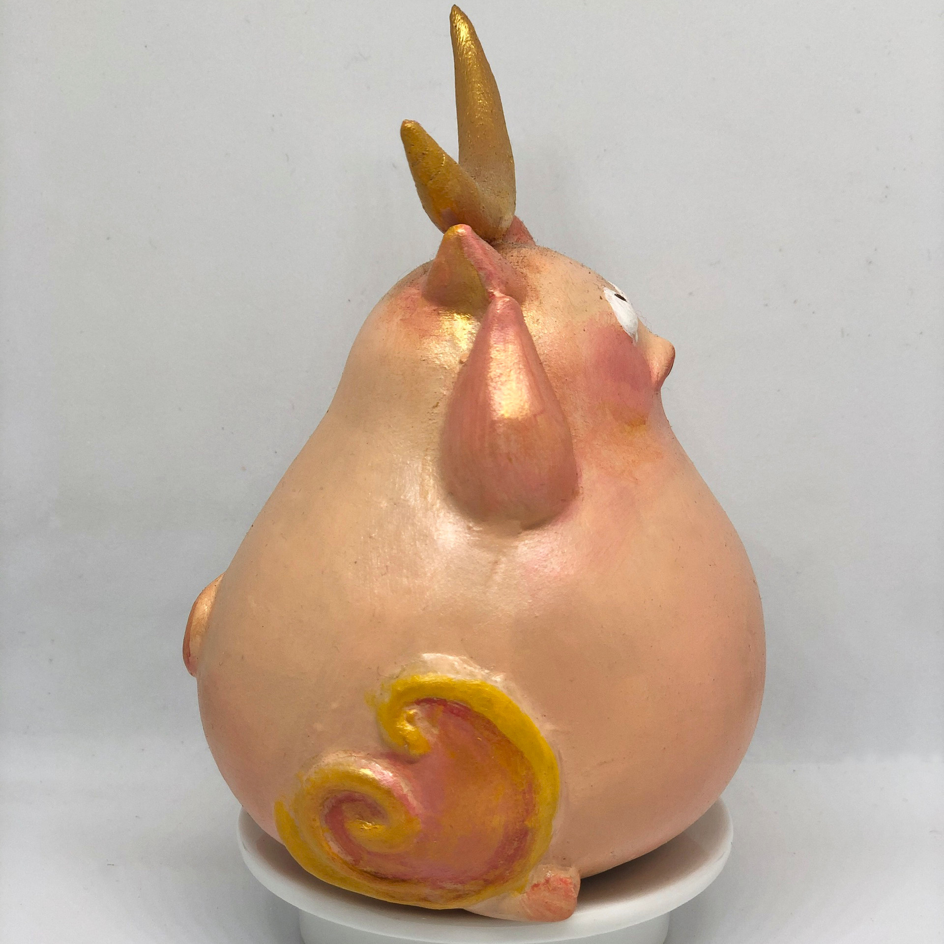 Tượng Gốm Thủ Công - Vẽ tay "Pig Moon"-Heo nhỏ nhặt Ánh Trăng Tri Thức-Tượng may mắn - trang trí dễ thương - Pig Moon Bookstore