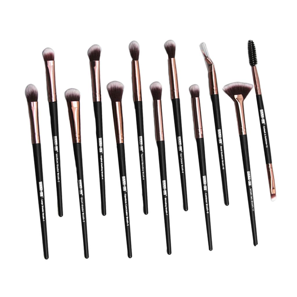 12Pcs Eye Makeup Brush Set For Eyeshadow Eyebrow Eyeliner
