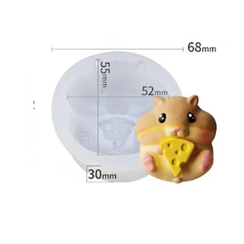 Khuôn silicon 4d làm rau câu làm bánh mẫu Chuột gặm pho mát