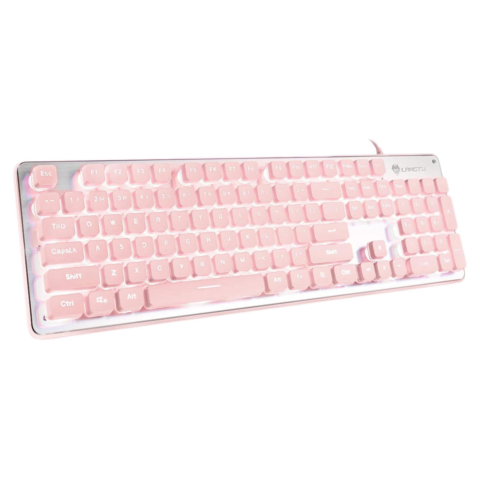Membrane Gaming Keyboard Panel Keyboard Pink white light