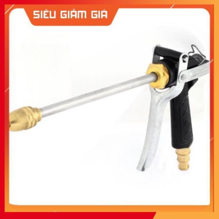 Bộ dây vòi xịt nước rửa xe, tưới cây đa năng, tăng áp 3 lần, loại 7m, 10m 206318 đầu đồng,cút đồng