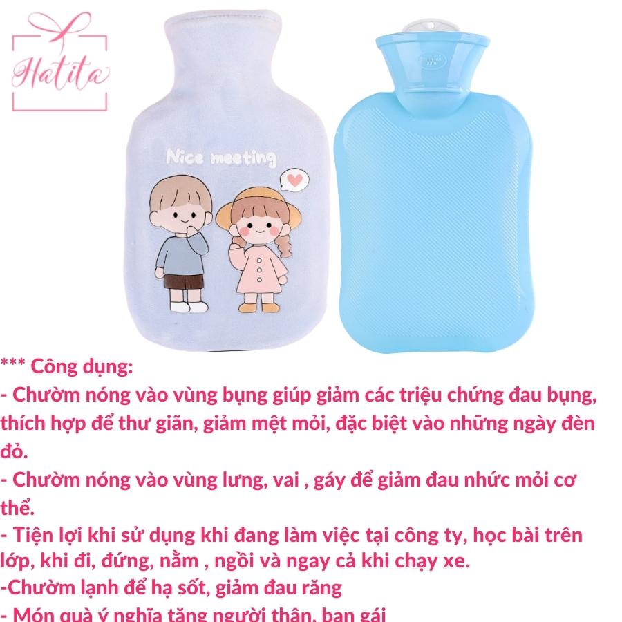 Túi chườm nóng bụng kinh HATITA 1000ml phiên bản LOVE YOU, món quà ý nghĩa tặng bạn gái ngày dâu