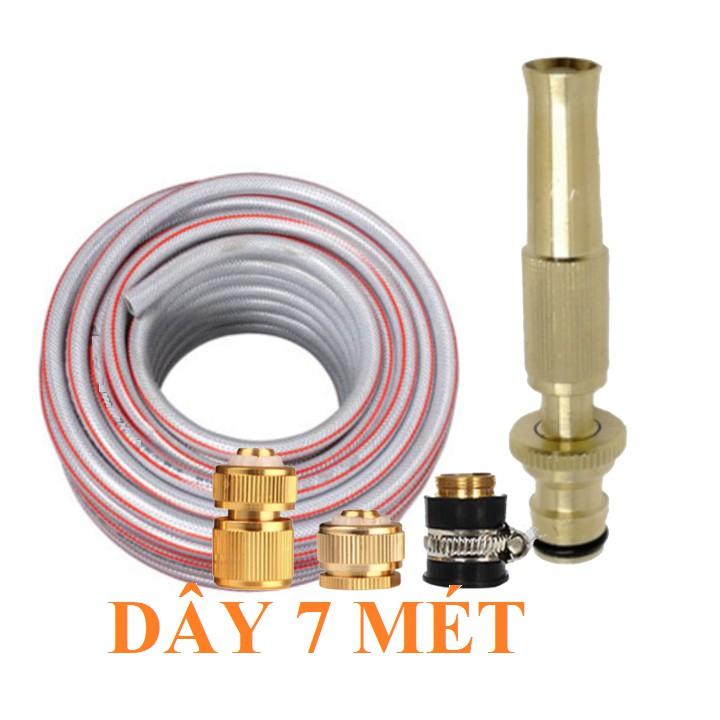 Bộ dây vòi xịt ️bơm nước phun sương️ , tăng áp 3 lần, loại 7m, 10m 206587 đầu đồng,cút đồng,+ khăn phượt