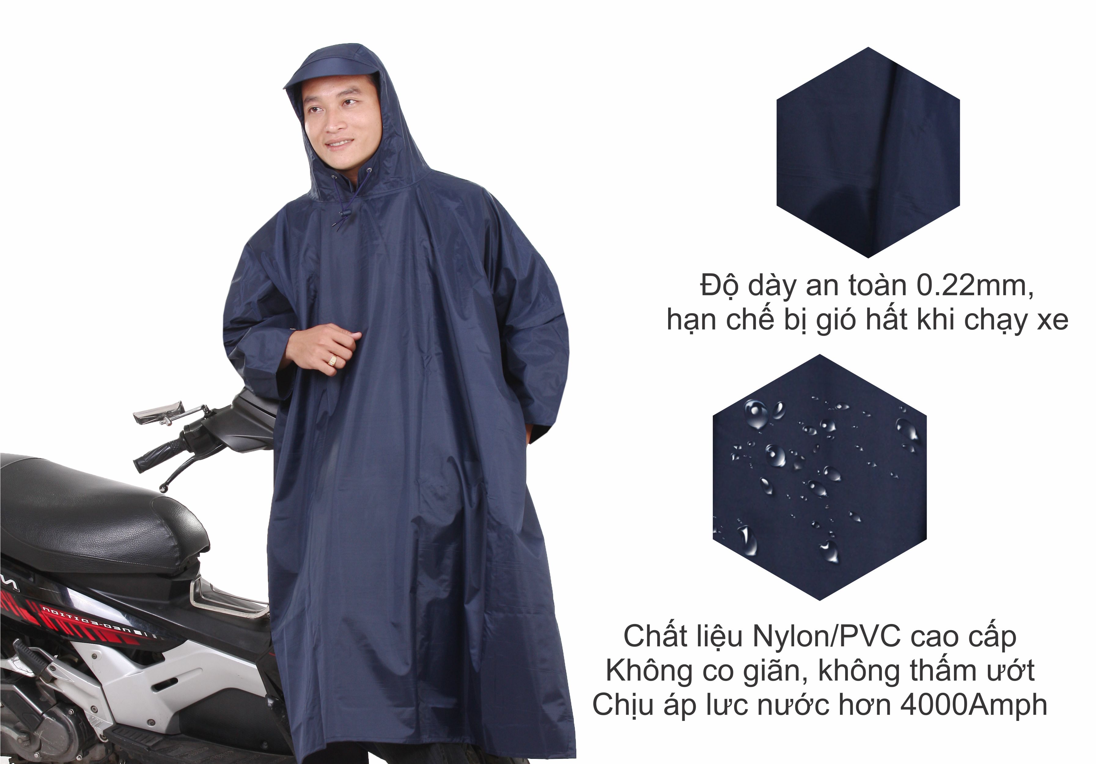 Hình ảnh Áo Mưa Rando Poncho Vải Best – Loại cao cấp