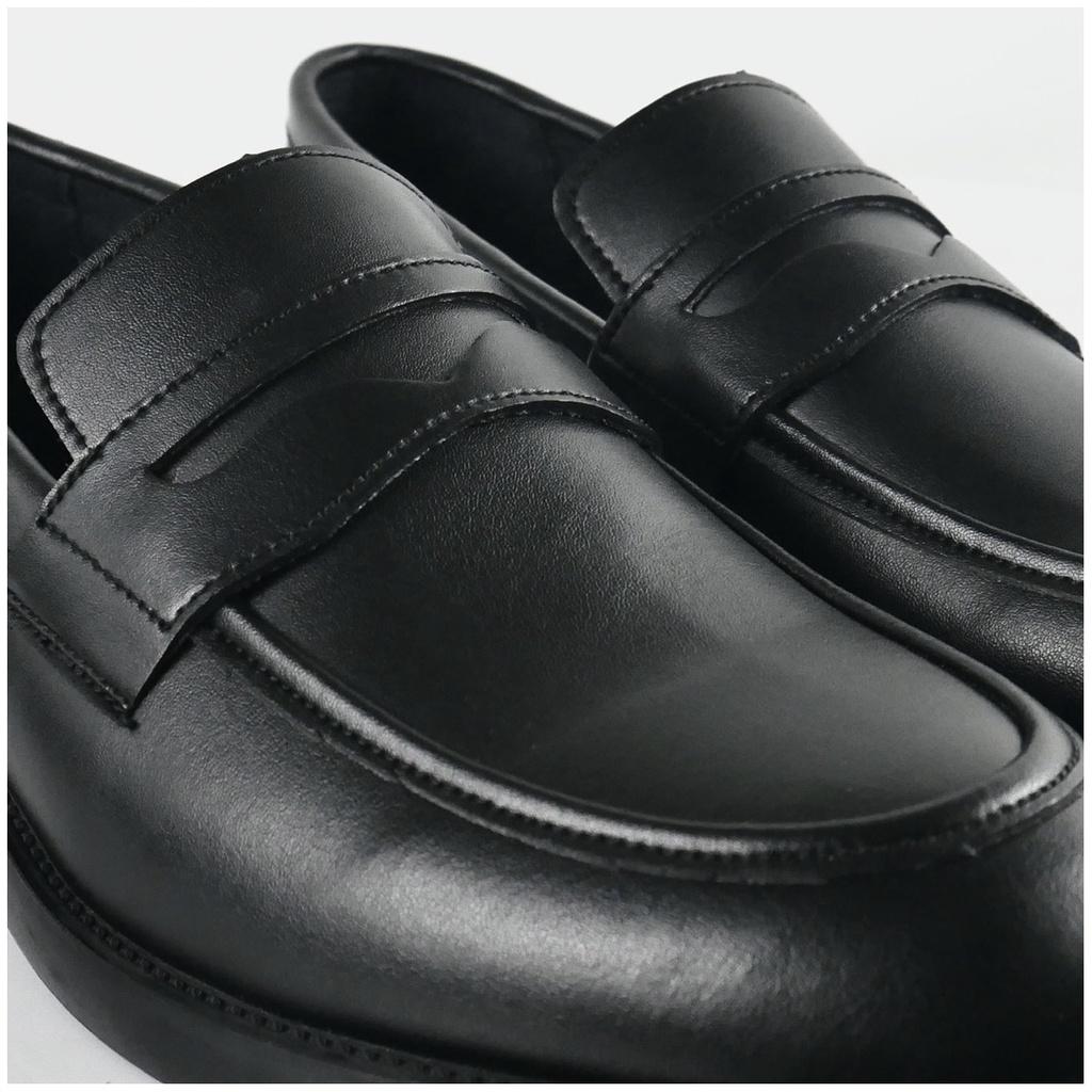 Giày lười da cao cấp Penny Loafer Black LEMANS khâu tay GL02 bảo hành 24 tháng