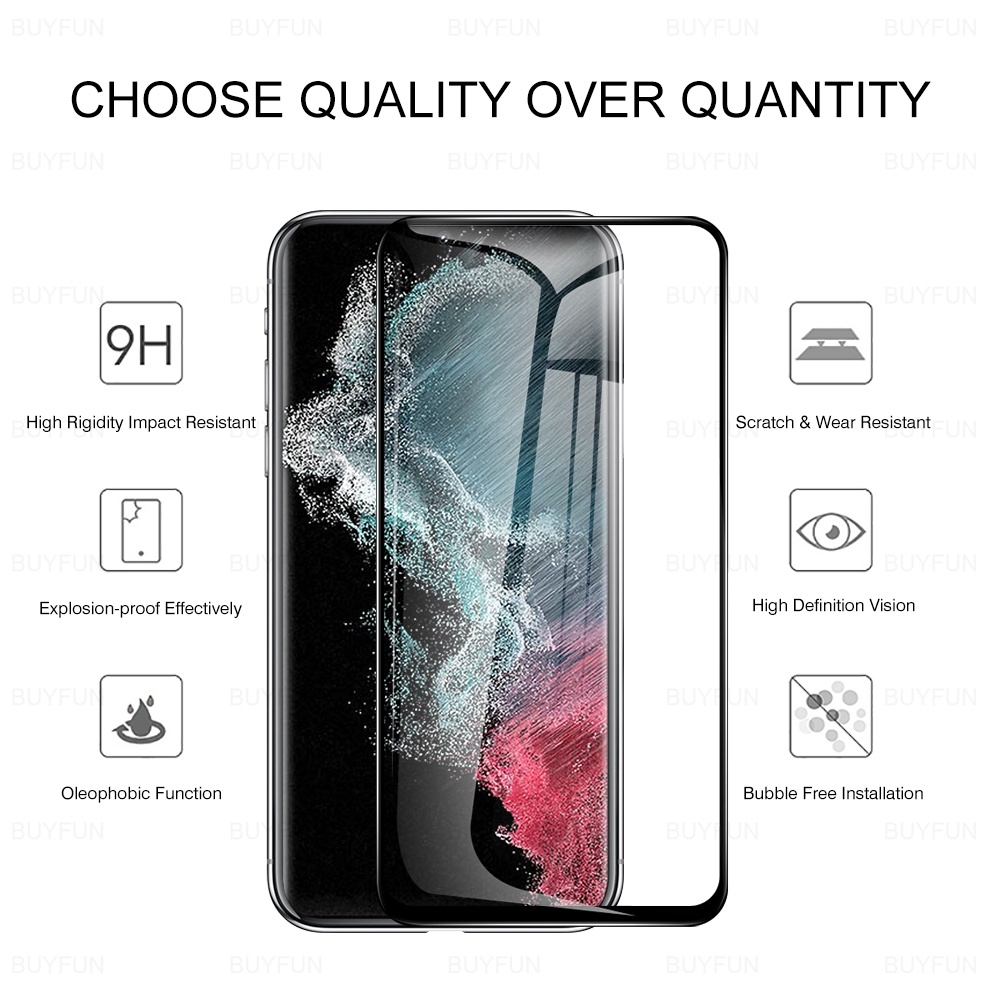 Miếng dán kính cường lực 3D cho Samsung Galaxy S22 / Galaxy S22 Ultra / Galaxy S22 Plus / Galaxy S22+ hiệu Kuzoom Protective Glass - mỏng 0.3mm, vát cạnh 2.5D, độ cứng 9H, viền cứng mỏng - Hàng nhập khẩu