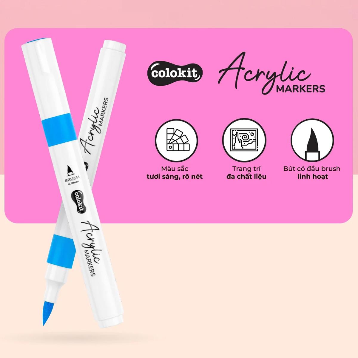 Hộp 36 Bút Lông Màu Acrylic Markers 1 Đầu - Colokit ACM-C005