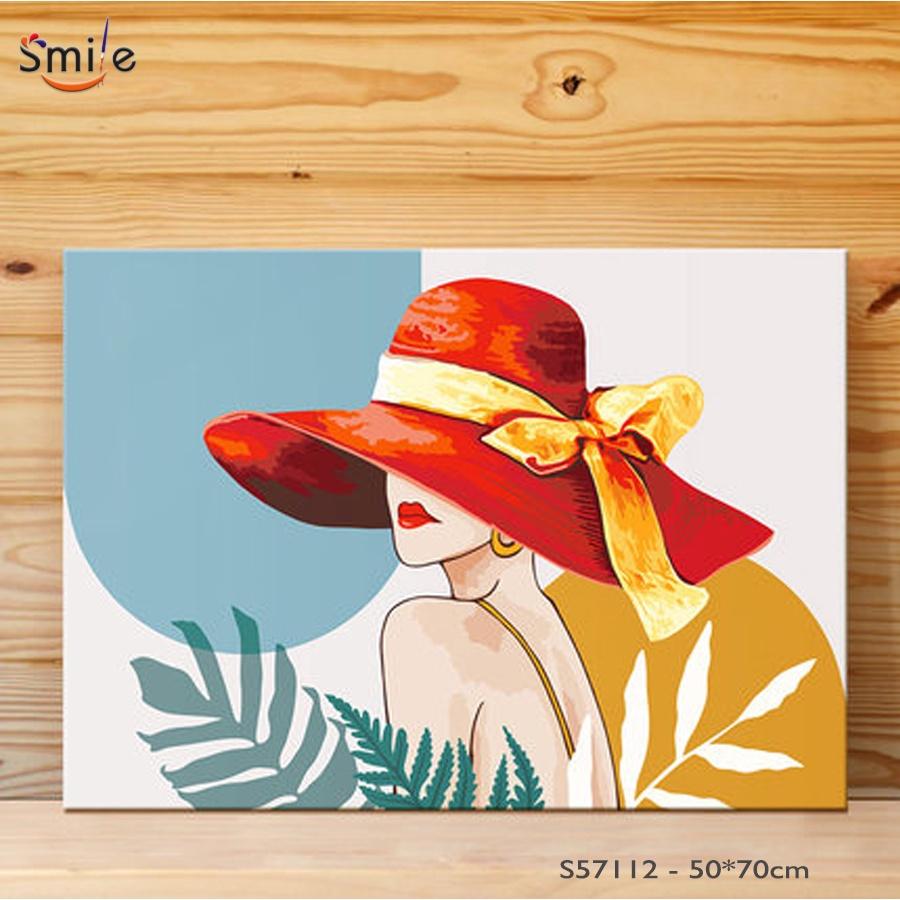 Tranh tô màu theo số Smile FMFP cô gái hiện đại S57112 50x70cm