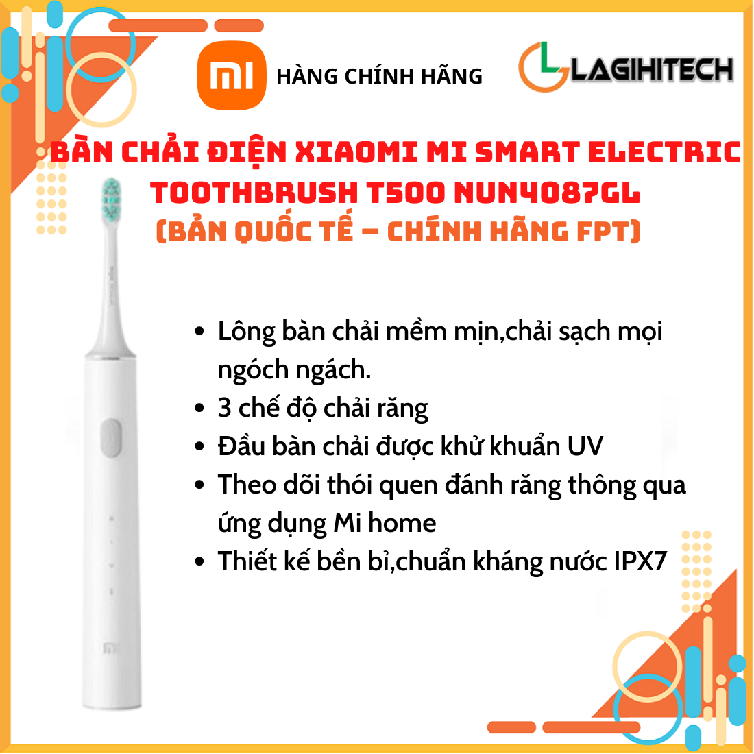 Bàn chải thông minh Xiaomi Mi Smart Electric Toothbrush T500 Bản Quốc Tế - Hàng Chính Hãng FPT