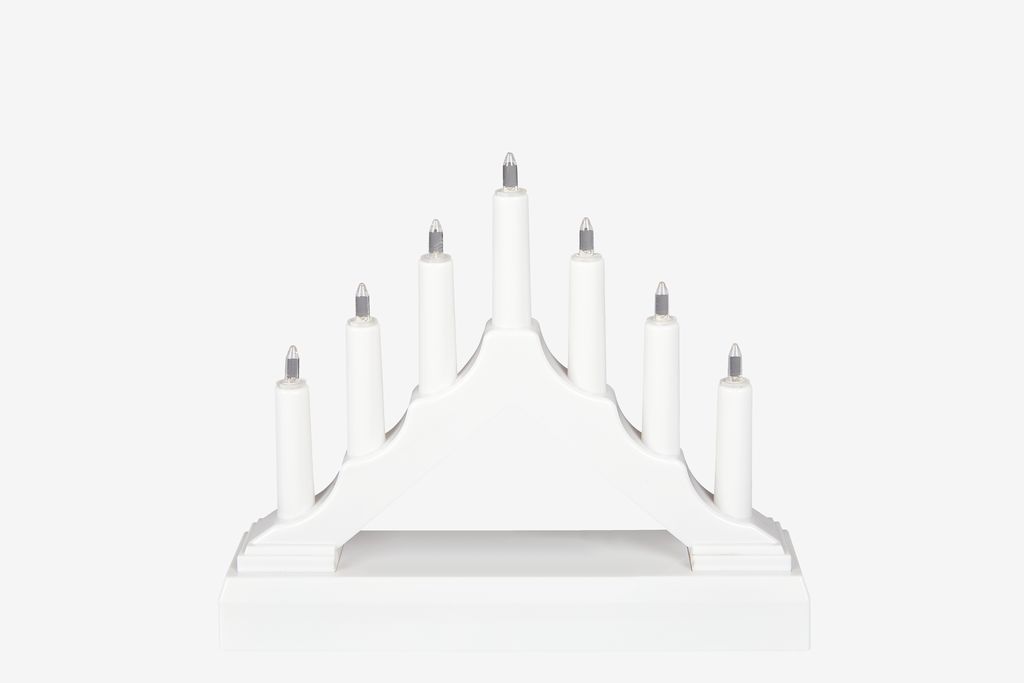 Nến điện | JYSK Epidot | nhựa | trắng/đỏ | R4xD16xC13cm