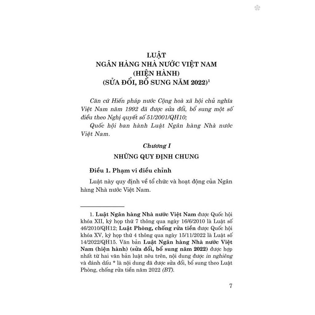 Sách - Luật Ngân Hàng Nhà Nước Việt Nam (Hiện Hành) (Sửa Đổi, Bổ Sung Năm 2022) - NXB Chính Trị Quốc Gia